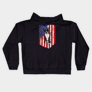 American Flag Boston Terrier 4Th Of July Usa Kids Hoodie